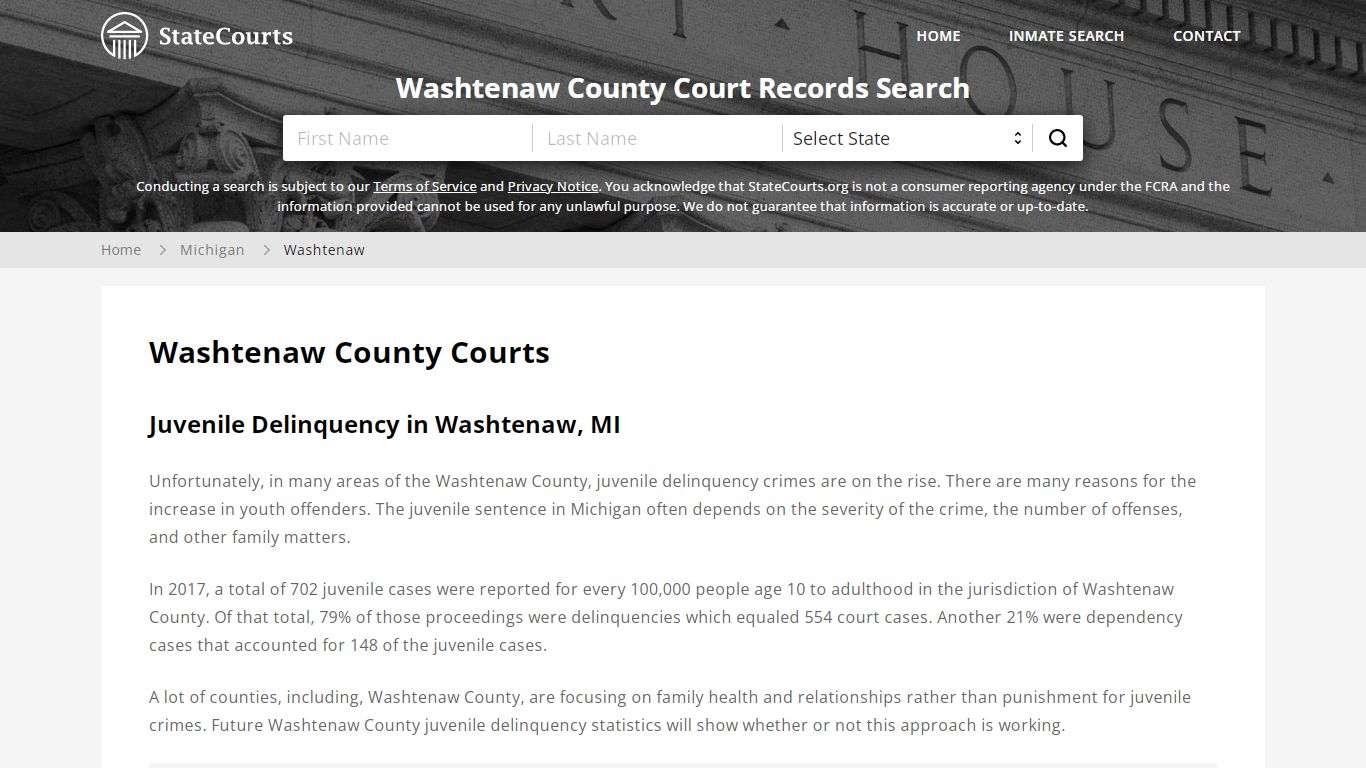 Washtenaw County, MI Courts - Records & Cases - StateCourts